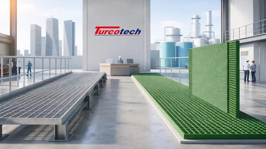 Turcotech %100 yerli üretim platform çelik ızgara ve kompozit ızgara sistemleri mühendislik çözümleri.
